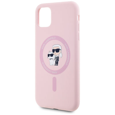 Karl Lagerfeld Silicone Karl&Choupette MagSafe iPhone 11 Case - Pink