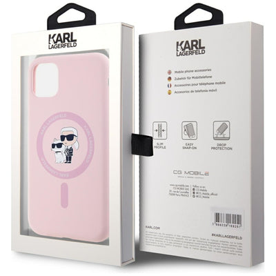 Karl Lagerfeld Silicone Karl&Choupette MagSafe iPhone 11 Case - Pink