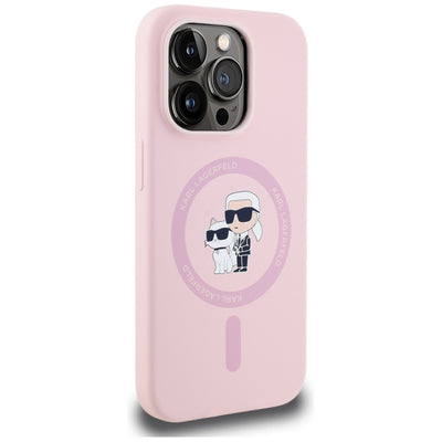 Karl Lagerfeld Silicone Karl&Choupette MagSafe Case for iPhone 14 Pro Max - Pink