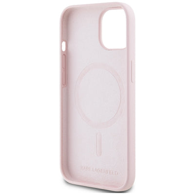 Karl Lagerfeld Silicone Karl&Choupette MagSafe iPhone 15 Plus Case - Pink