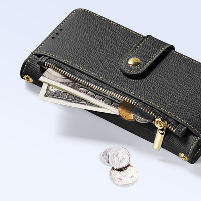 Dux Ducis Lawa iPhone 16e Leather Case with Detachable Magnetic Wallet - Black