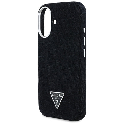 Guess Denim Triangle Logo MagSafe case for iPhone 16 - black