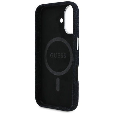Guess Denim Triangle Logo MagSafe case for iPhone 16 - black