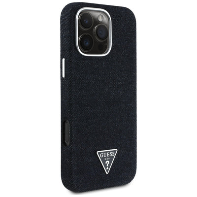 Guess Denim Triangle Logo MagSafe case for iPhone 16 Pro - black