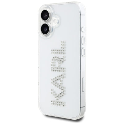 Karl Lagerfeld IML Rhinestones Logo iPhone 16 Case - Transparent