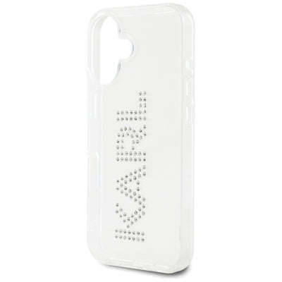 Karl Lagerfeld IML Rhinestones Logo iPhone 16 Case - Transparent