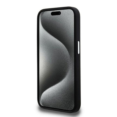 Karl Lagerfeld Silicone Metal Script Logo iPhone 15 Pro Max Case - Black