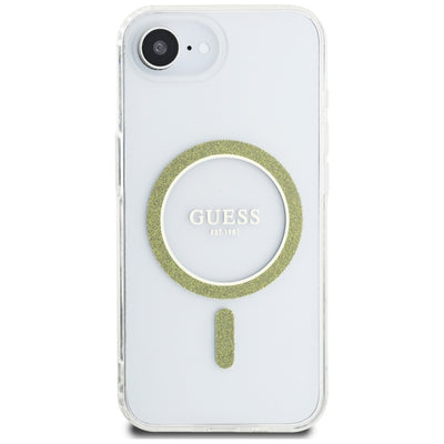Guess IML Glitter Circle MagSafe iPhone 16e Case - Clear