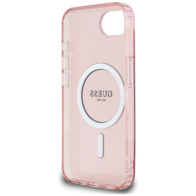 Guess IML Glitter Circle MagSafe case for iPhone 16e - pink
