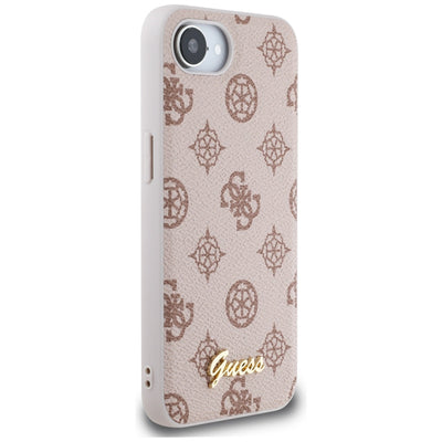 Guess Peony Script Logo MagSafe iPhone 16e Case - Brown