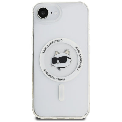 Karl Lagerfeld IML Metal Choupette Head MagSafe iPhone 16e Case - White