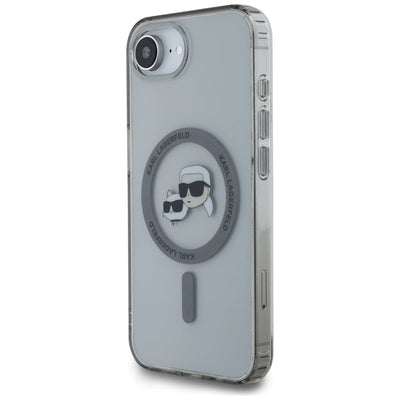 Karl Lagerfeld IML Metal Karl & Choupette Heads MagSafe iPhone 16e Case - Black