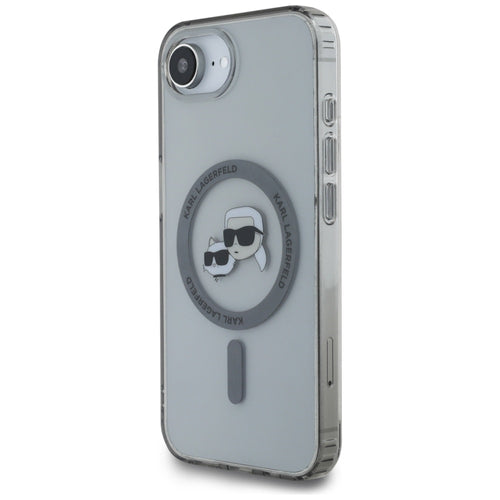 Karl Lagerfeld IML Metal Karl & Choupette Heads MagSafe iPhone 16e Case - Black