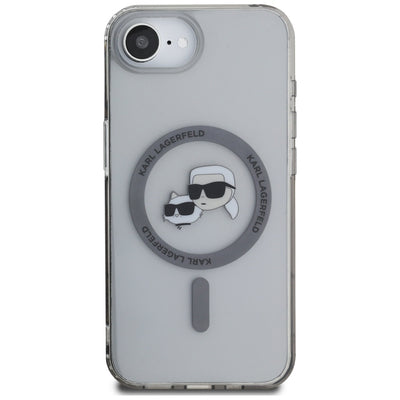 Karl Lagerfeld IML Metal Karl & Choupette Heads MagSafe iPhone 16e Case - Black
