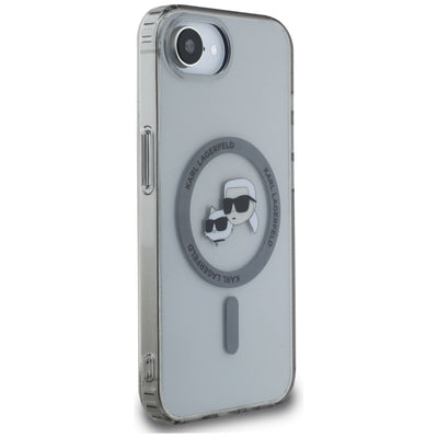 Karl Lagerfeld IML Metal Karl & Choupette Heads MagSafe iPhone 16e Case - Black