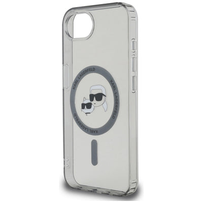Karl Lagerfeld IML Metal Karl & Choupette Heads MagSafe iPhone 16e Case - Black