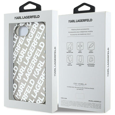 Karl Lagerfeld IML Repeat Logo case for iPhone 16e - silver