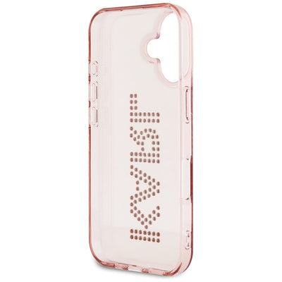 Karl Lagerfeld IML Rhinestones Logo iPhone 16 Case - Pink