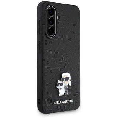 Karl Lagerfeld Saffiano Case w/ K&C Metal Logo for Samsung Galaxy A36 - Black