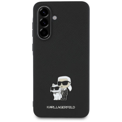 Karl Lagerfeld Saffiano Case w/ K&C Metal Logo for Samsung Galaxy A56 - Black