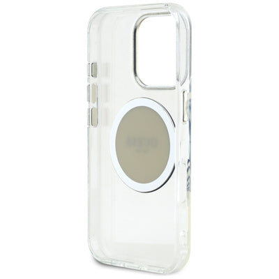 Guess IML Metal Colored Circle Classic Logo MagSafe case for iPhone 16 Pro - gray