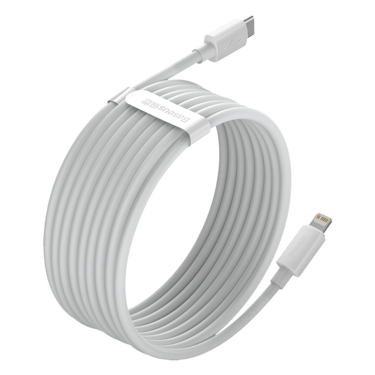 Baseus Simple Wisdom Data Cable Kit USB-C to Lightning PD 20W (2PCS/Set) 1.5m White - Product Image 5