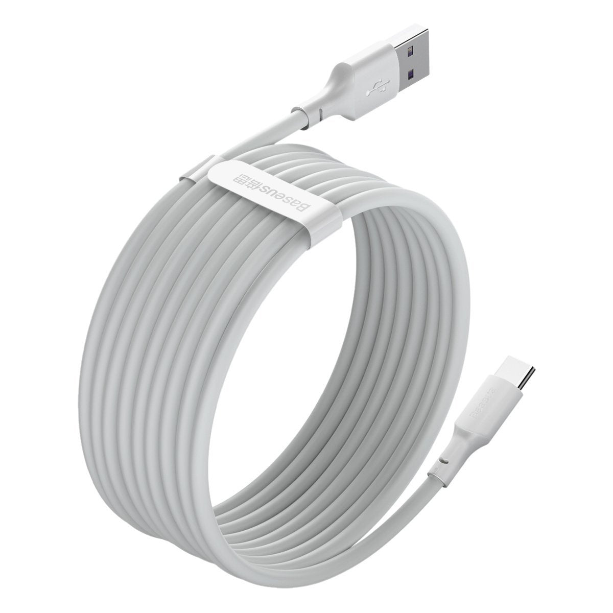 Baseus Simple Wisdom Data Cable Kit USB to Type-C 5A (2PCS/Set)1.5m White - Product Image 5