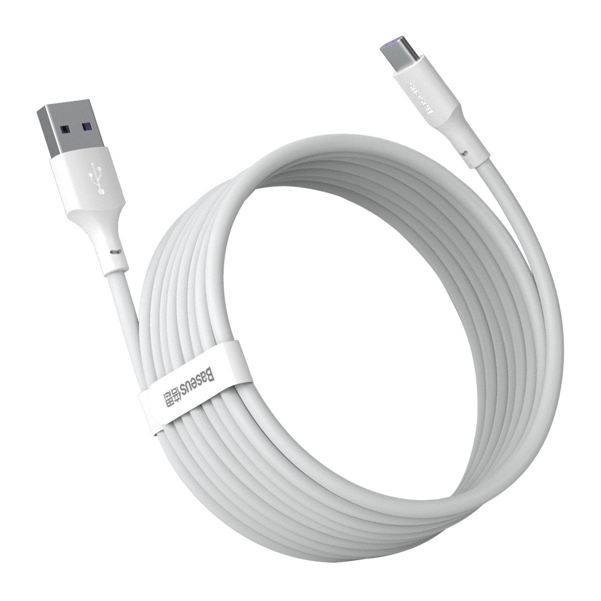 Baseus Simple Wisdom Data Cable Kit USB to Type-C 5A (2PCS/Set)1.5m White - Product Image 6
