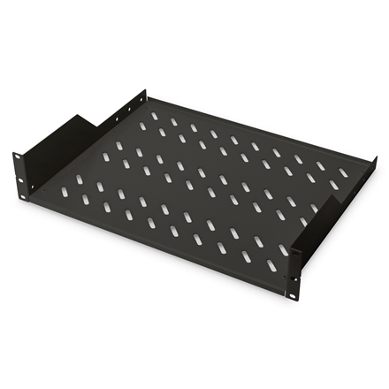 Digitus | 2U Fixed Shelf for Racks | DN-19 TRAY-2-SW | Perfect for storage of components which are not 483 mm (19”) suit