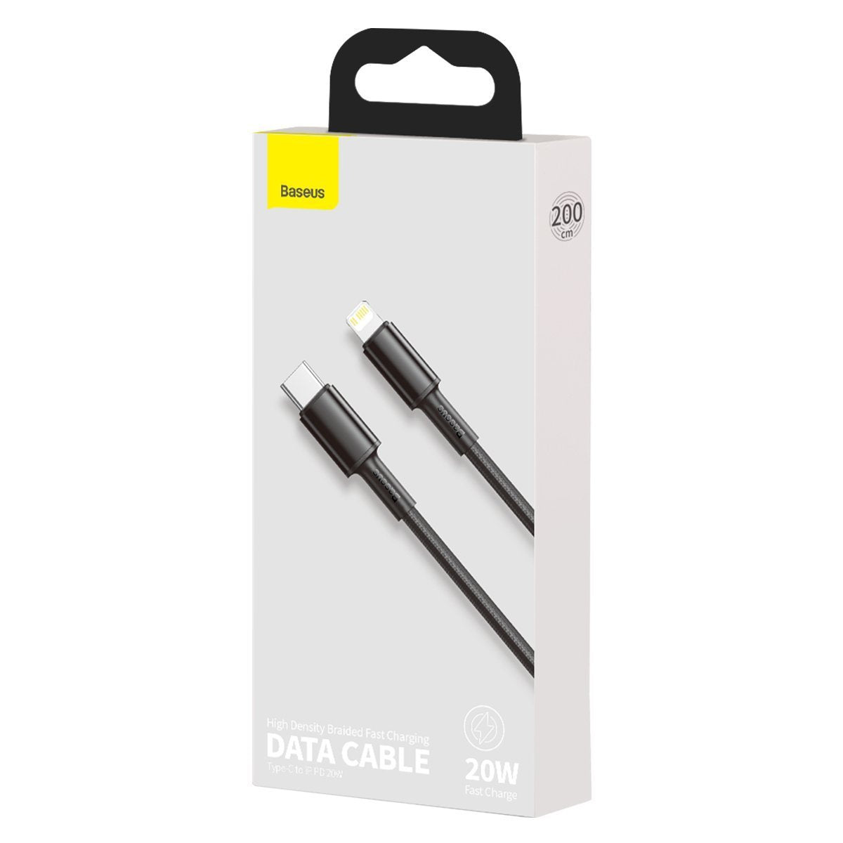 Baseus High Density Braided Cable Type-C to Lightning, PD, 20W, 2m (Black) - Product Image 7