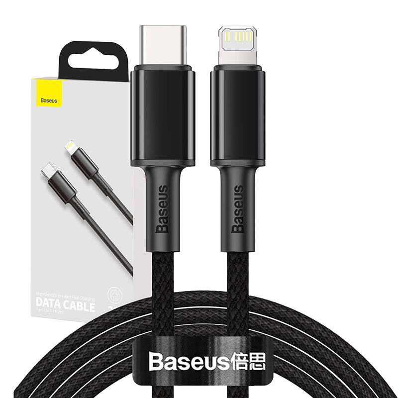 Baseus High Density Braided Cable Type-C to Lightning, PD, 20W, 2m (Black) - Product Image 9