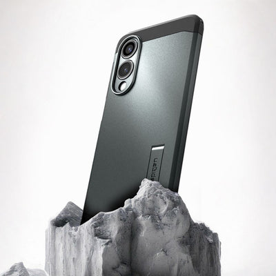 Spigen Tough Armor MagSafe Case for Samsung Galaxy S25 Edge - Green/Black