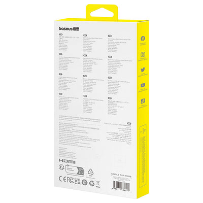 Baseus Metal Gleam 7in1 HDMI 4K 60Hz USB-C Hub / 3x USB 3.0 / USB-C PD / SD / microSD - Gray