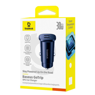 Baseus GoTrip 2 x USB-C 30W Car Charger - Black