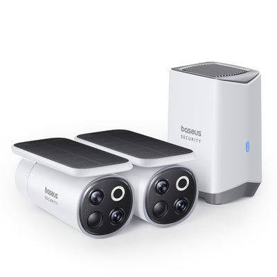 Baseus Security S1 Pro Dual 3K Outdoor Surveillance Kit (2 Cameras) – White