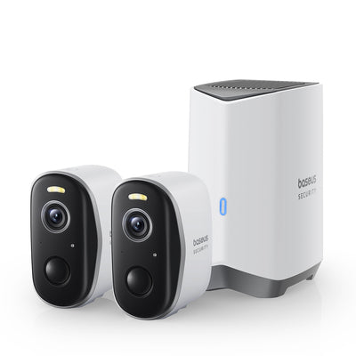 Baseus Security N1 Plus Dual 2K Outdoor Surveillance Kit (2 Cameras) – White