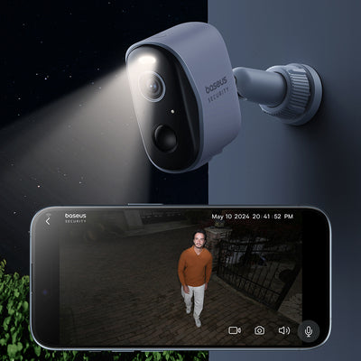 Baseus Security N1 Plus Dual 2K Outdoor Surveillance Kit (2 Cameras) – White