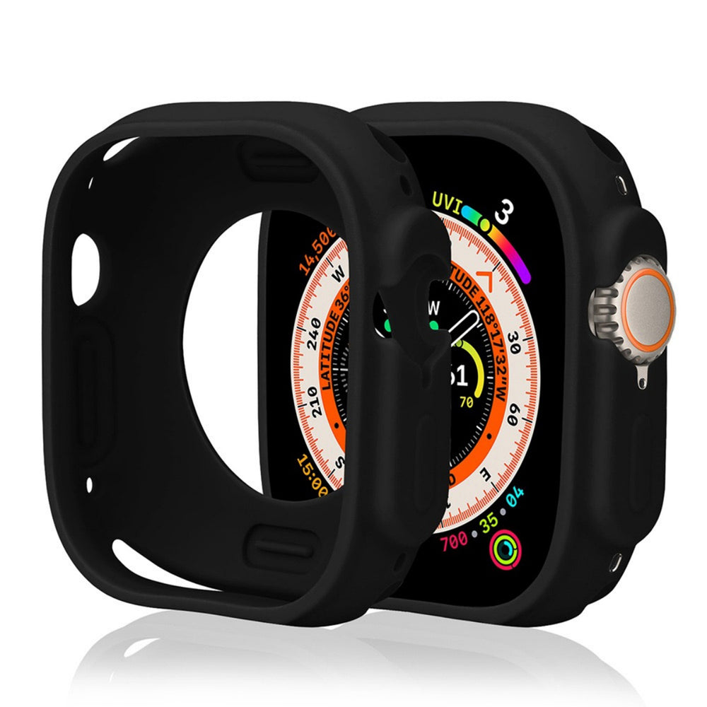 Silicone Watch Case for Apple Watch 44 mm (Series 4/5/6/SE) - black — Hurtel