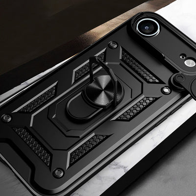 Hybrid Armor Camshield iPhone 17 Air Case with Stand and Camera Cover - Black — Hurtel
