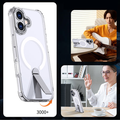 Hybrid Armor X Case for iPhone 17 with Stand, Compatible with MagSafe - Transparent — Hurtel
