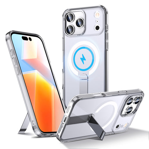 Hybrid Armor X Case for iPhone 17 Pro Max with Stand, Compatible with MagSafe - Transparent — Hurtel