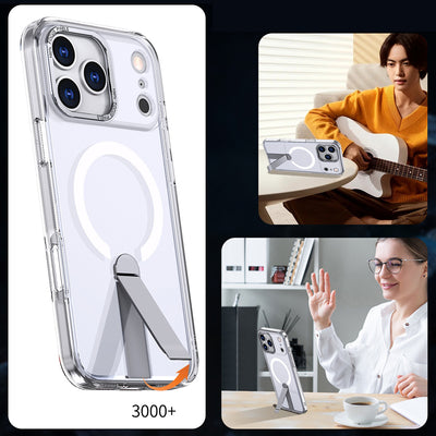 Hybrid Armor X Case for iPhone 17 Pro Max with Stand, Compatible with MagSafe - Transparent — Hurtel