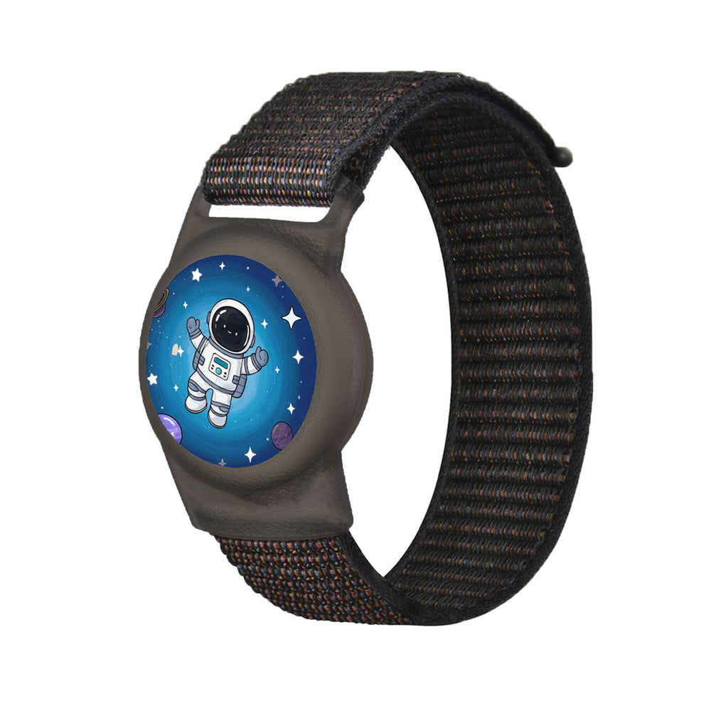 Apple AirTag Kids Nylon Wrist Strap Case - with Astronaut and Black Strap — Hurtel