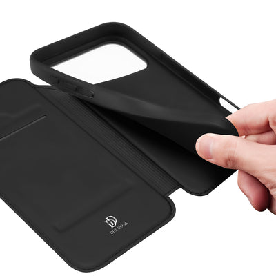 Dux Ducis Skin Pro Case for iPhone 17 Pro with Flip and Card Slot - Black