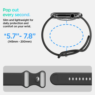 Spigen Nano Pop Strap for Apple Watch 44 / 45 / 46 / 49 mm - Black and Gray