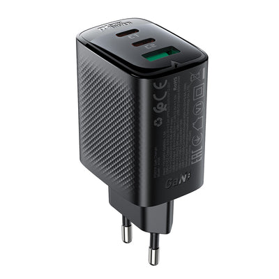 Acefast A108 GaN PD 67W 2xUSB-C 1xUSB-A Wall Charger - Black