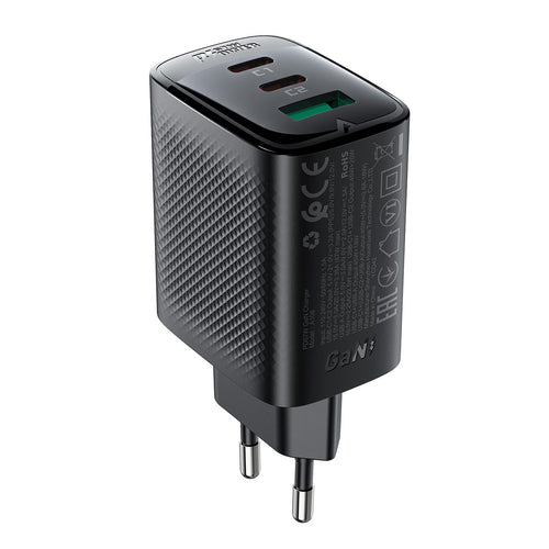 Acefast A108 GaN PD 67W 2xUSB-C 1xUSB-A Wall Charger - Black