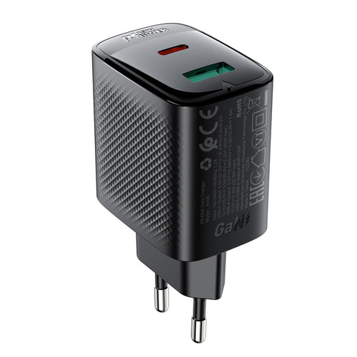 Acefast A106 GaN PD 45W USB-C USB-A Wall Charger - Black