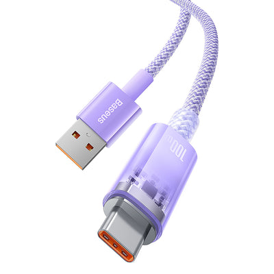Baseus Explorer 100W USB-A - USB-C Cable with Intelligent Temperature Sensor 1m - Purple