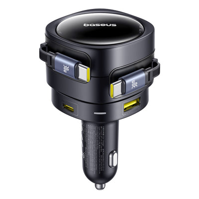 Baseus Enjoyment Max 90W Car Charger 2 x USB-C + USB-A + USB-C Cable - Black